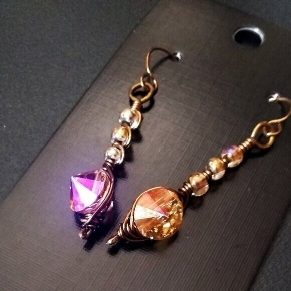 Bling-a-liscious Sexy EarCandy! Uniquely Wire Wrapped & Handmade Dangle Earrings - Picture 1 of 10